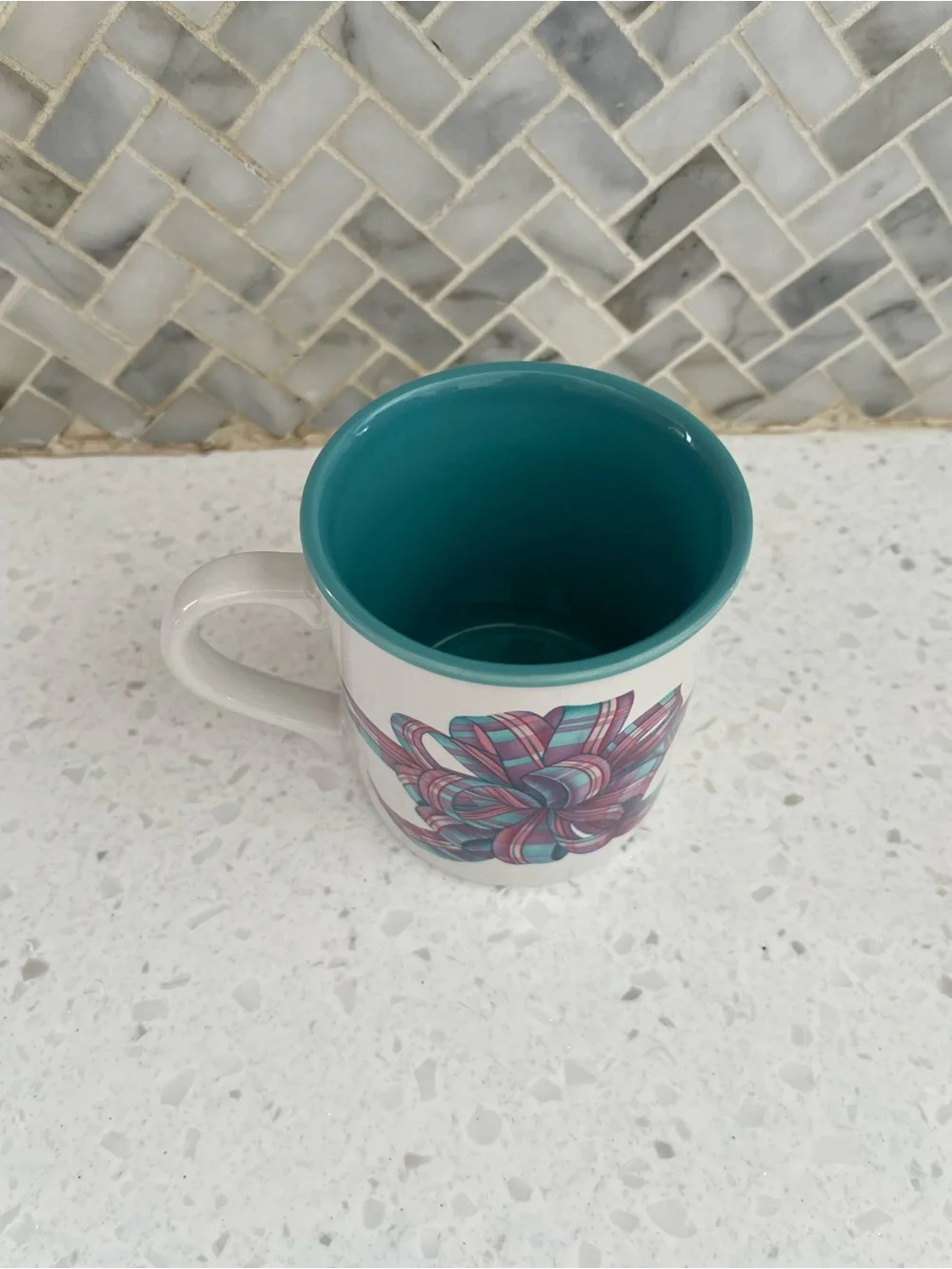 Vintage Potpourri Press Coffee Mug Cup Plaid Ribbon Preppy 1990